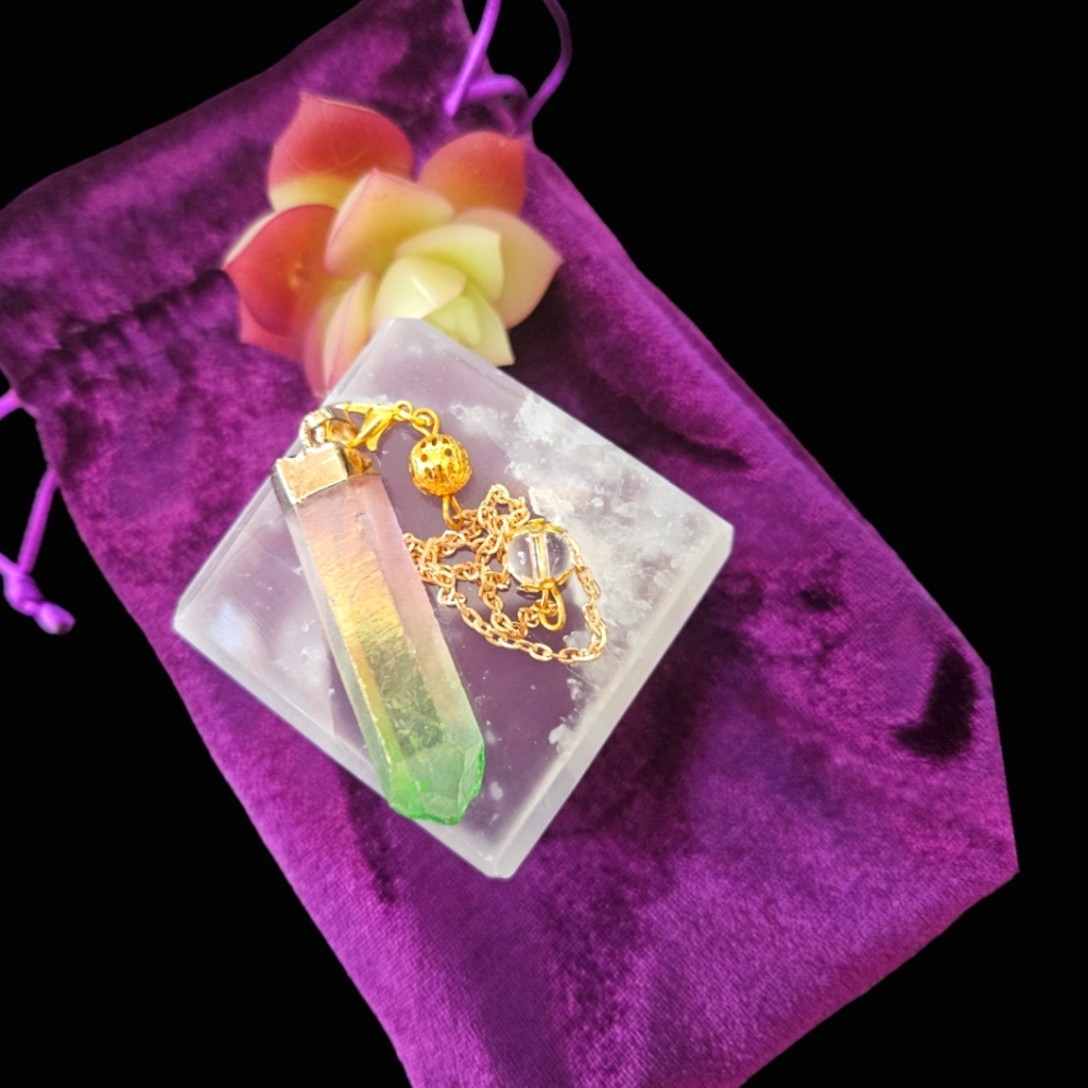 Watermelon Quartz Pendulum - Picture 4 of 7